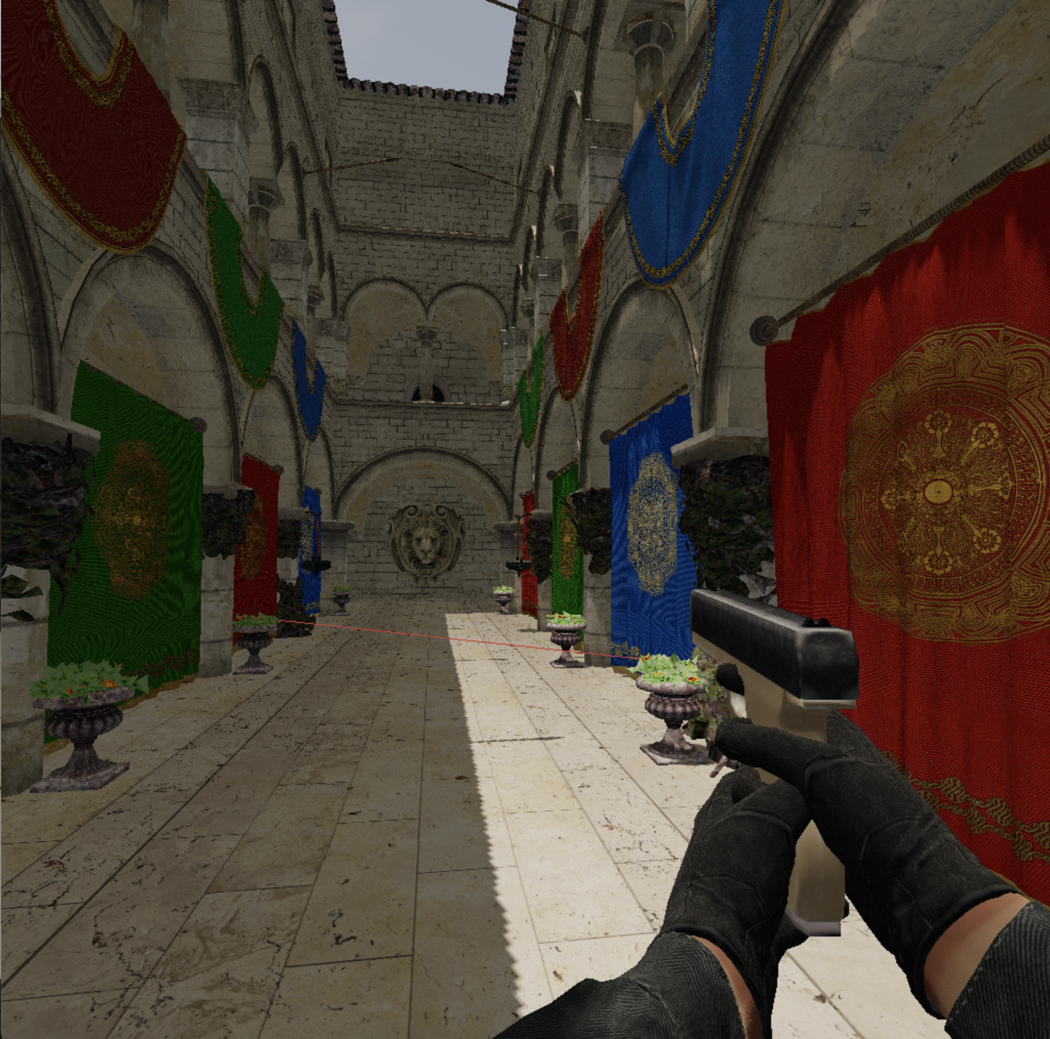 Sponza test scene rendered in Foxtrot